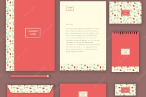 Business stationery collection with floral details