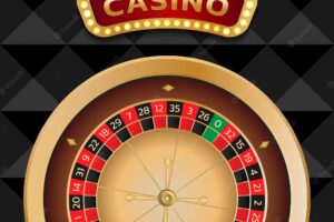 Casino banner with modern roulette wheel can be used as a flyer poster or advertisement