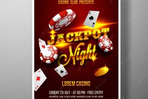 Casino jackpot night flyer, template or banner.