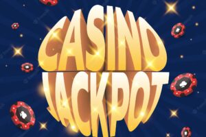 Casino jackpot with red chips can be used as a flyer poster banner or advertisement