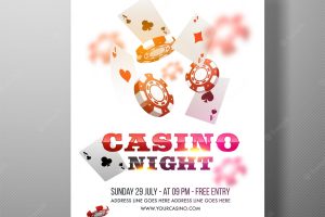 Casino night flyer, template or banner design.