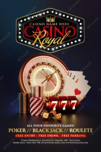 Casino night social media post invitation template