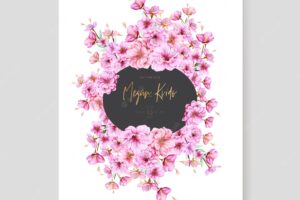 Cherry blossom background and frame design