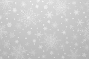 Christmas background of various complex big and small snowflakes in gray colors