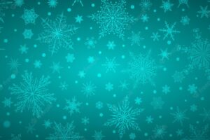 Christmas background of various complex big and small snowflakes in light blue colors