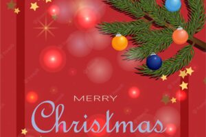 Christmas background with christmas tree for greeting card