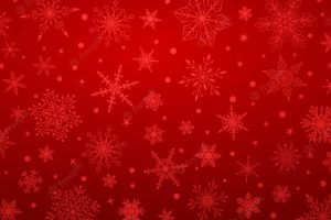 Christmas background with various complex big and small snowflakes in red colors