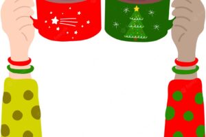 Christmas background wrapping paper christmas print supplies christmas party happy people celebrating christmas flat illustration