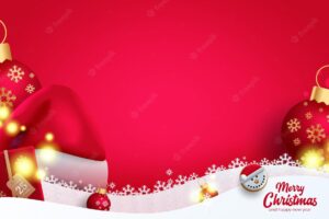 Christmas card vector background colorful elements and ornament in red background vector illustration