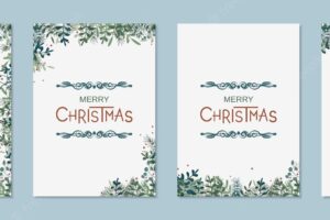 Christmas and new year floral style vector flyer templates collection