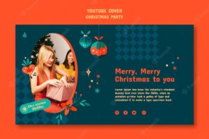 Christmas party youtube cover template