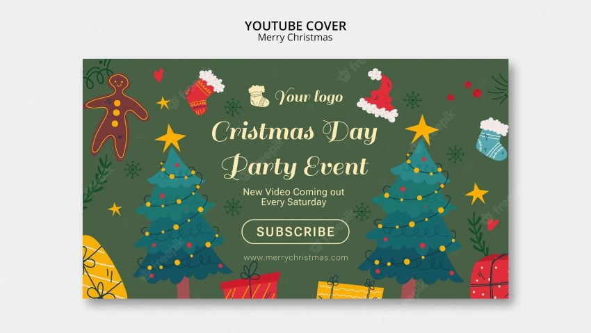 Christmas party youtube cover template