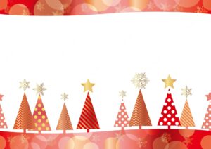 Christmas seamless background with christmas trees and text space isolated on a white background.