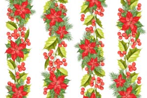 Christmas seamless pattern. mistletoe on white background.