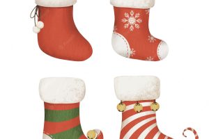 Christmas socks set. holiday santa claus winter socks for gifts.