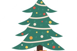 Christmas tree cartoon flat vector