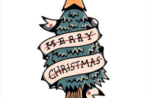 Christmas tree vintage vector design