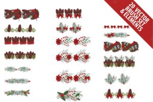 Christmas wreath generator with colorful vector brushes
