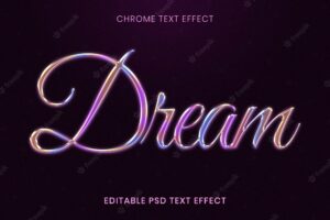 Chrome editable psd text effect