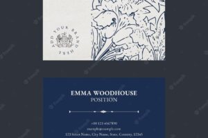 Classy business card template with logo and floral graphic
