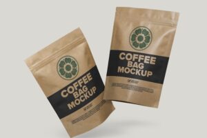 Coffee bag mockup isolated