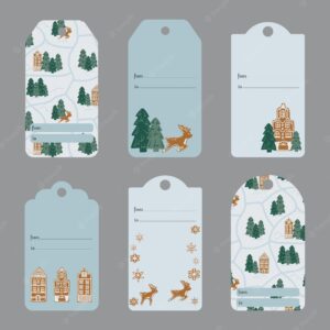 Collection of 6 christmas gift tags