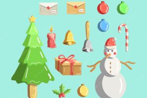 Collection of illustrations for christmas