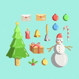 Collection of illustrations for christmas