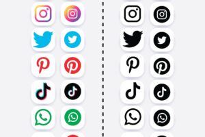 Collection of popular social media logo.