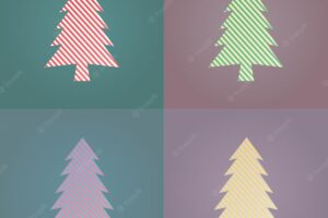 Colored christmas tree set