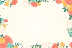 Colorful floral background with frame