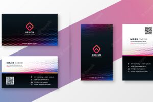 Colorful halftone style modern business card design