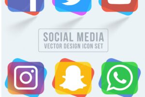 Colorful social media icon pack