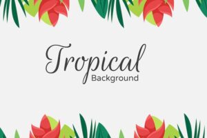 Colorful tropical background with flat design