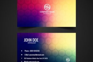 Colorful visiting card with floral pattern