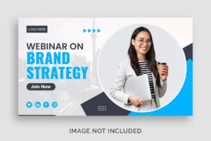 Corporate business webinar for marketing youtube thumbnail or web banner template