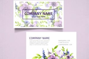 Corporate card with watercolor flowers