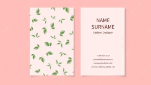 Creative business card template abstract floral visiting contact card.