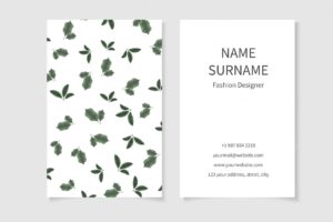 Creative business card template abstract floral visiting contact card.
