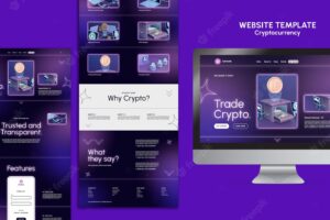 Cryptocurrency design template of website