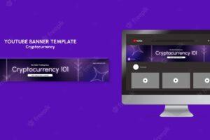 Cryptocurrency design template of youtube banner