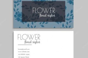 Cute floral pattern business card name card design template vector
