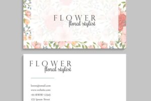 Cute flower business cards template