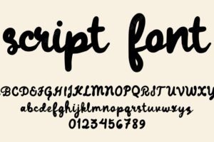 Cute script font alphabet