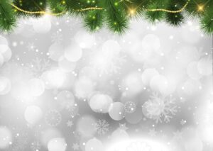 Decorative christmas background with tree branches and stars