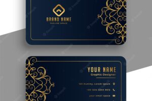 Decorative premium black and gold business card