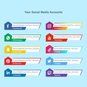 Design vector of social media elements can be used for accounts marketing
