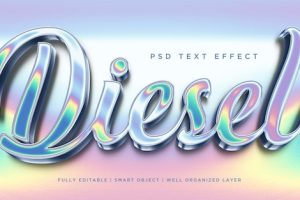 Diesel 3d style text effect