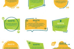 Different quote remark frames flat set
