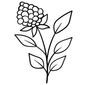 Doodle flower branch, cute and unusual bud, can be used to decorate postcards, business cards